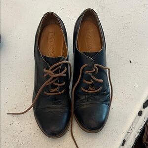 Kork-Ease Black Leather Wedges